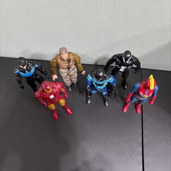7pc12" Marvel / DC Superhero Lot Iron Man Captain A, Batman, Venom, Batgirl - Picture 10 of 11